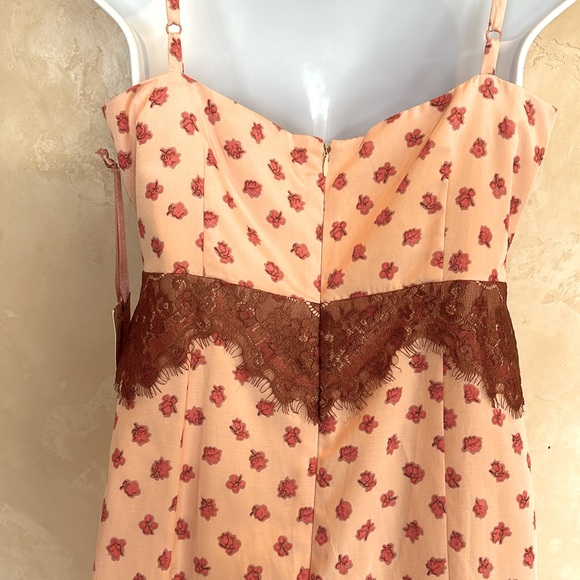 NWT  intuitions lace trim vintage rose slip dress - size 8 - Picture 4 of 10